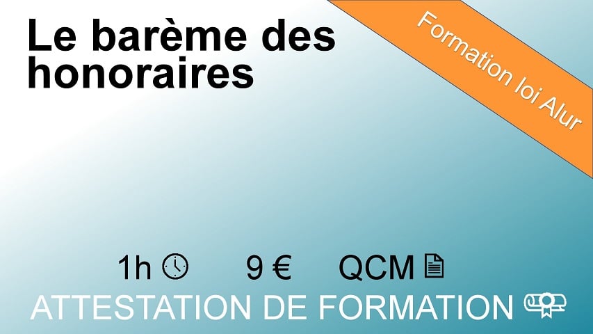 Module le barème des honoraires - 1 heure