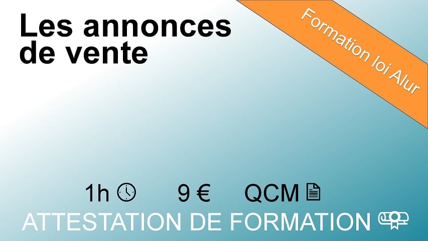 Module les annonces de vente - 1 heure
