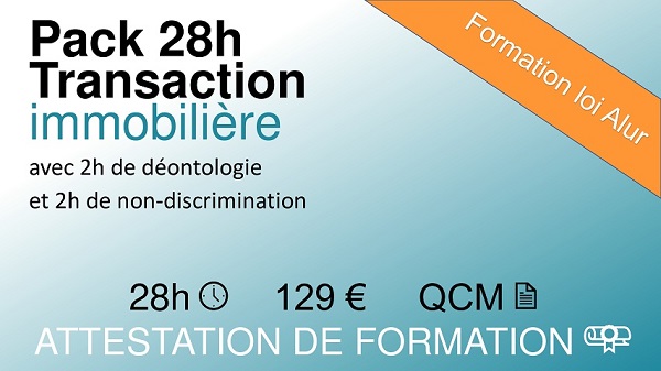 Formation loi Alur de 28 heures sur la transaction immobilière