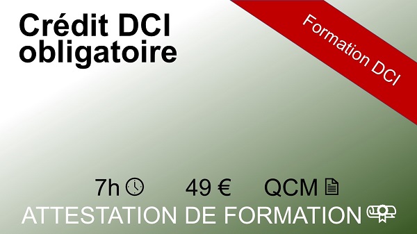 Formation crédit DCI obligatoire de 7 heures