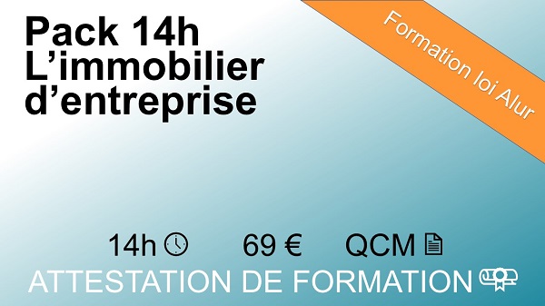 Formation loi Alur de 14 heures sur l'immobilier d'entreprise