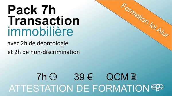 Formation loi Alur de 7 heures sur la transaction immobilière