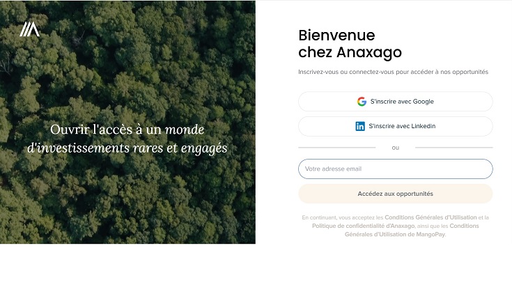L'inscription sur la plateforme d'Anaxago