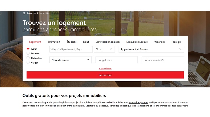 Recherche d’un bien immobilier sur ParuVendu