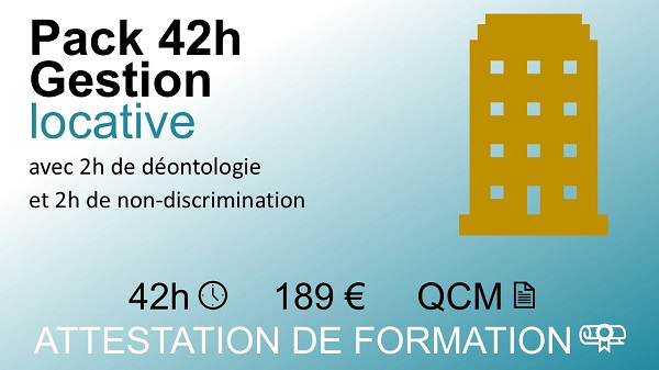 Pack formation Loi ALUR 42 heures en gestion locative avec attestation conforme CCI