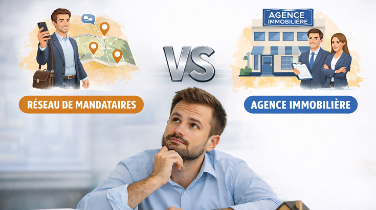 Comparaison entre un réseau de mandataires immobiliers et une agence immobilière