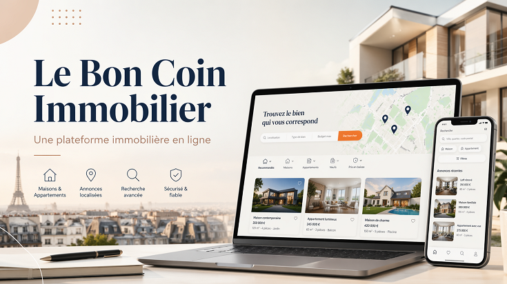 Le Bon Coin immobilier, plateforme immobilière en ligne pour rechercher des maisons et appartements