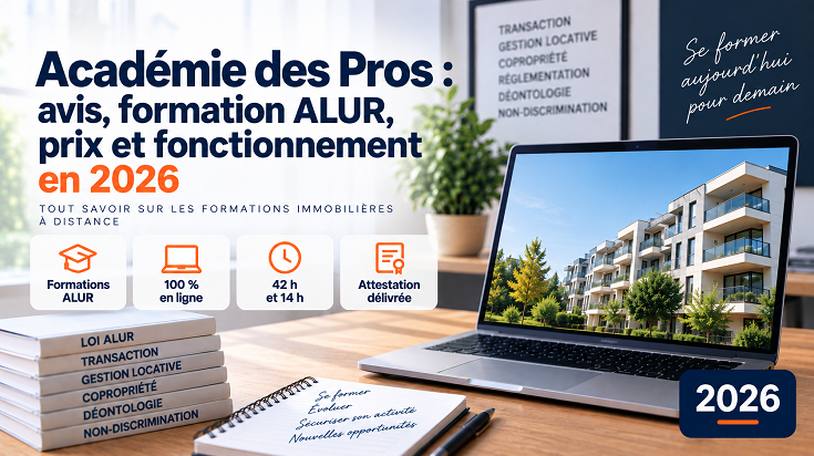 Académie des Pros avis 2026 sur la formation ALUR, les prix et le fonctionnement