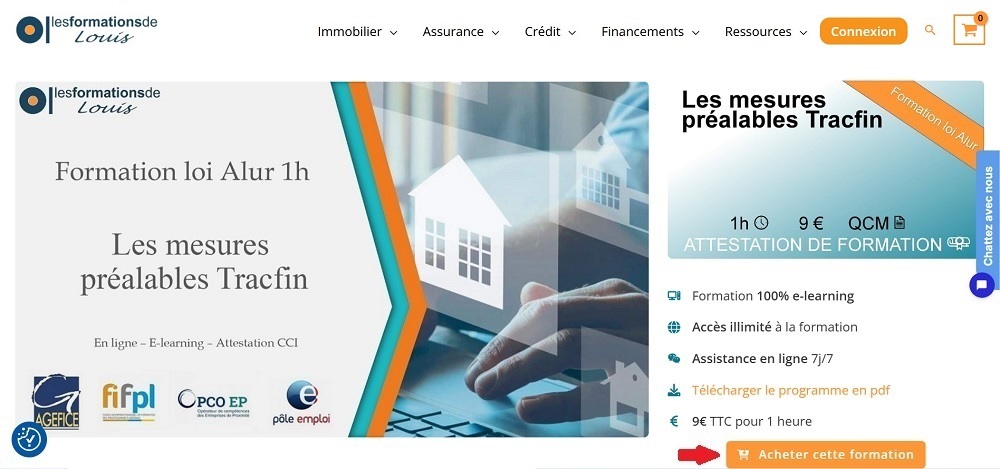 Page formation avec le bouton Acheter cette formation